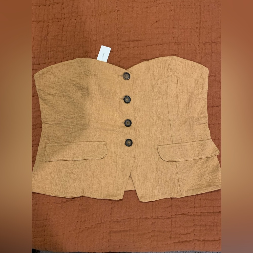 Anthropologie Tailored Corset Tube Top | Color: Gold | Size: XL